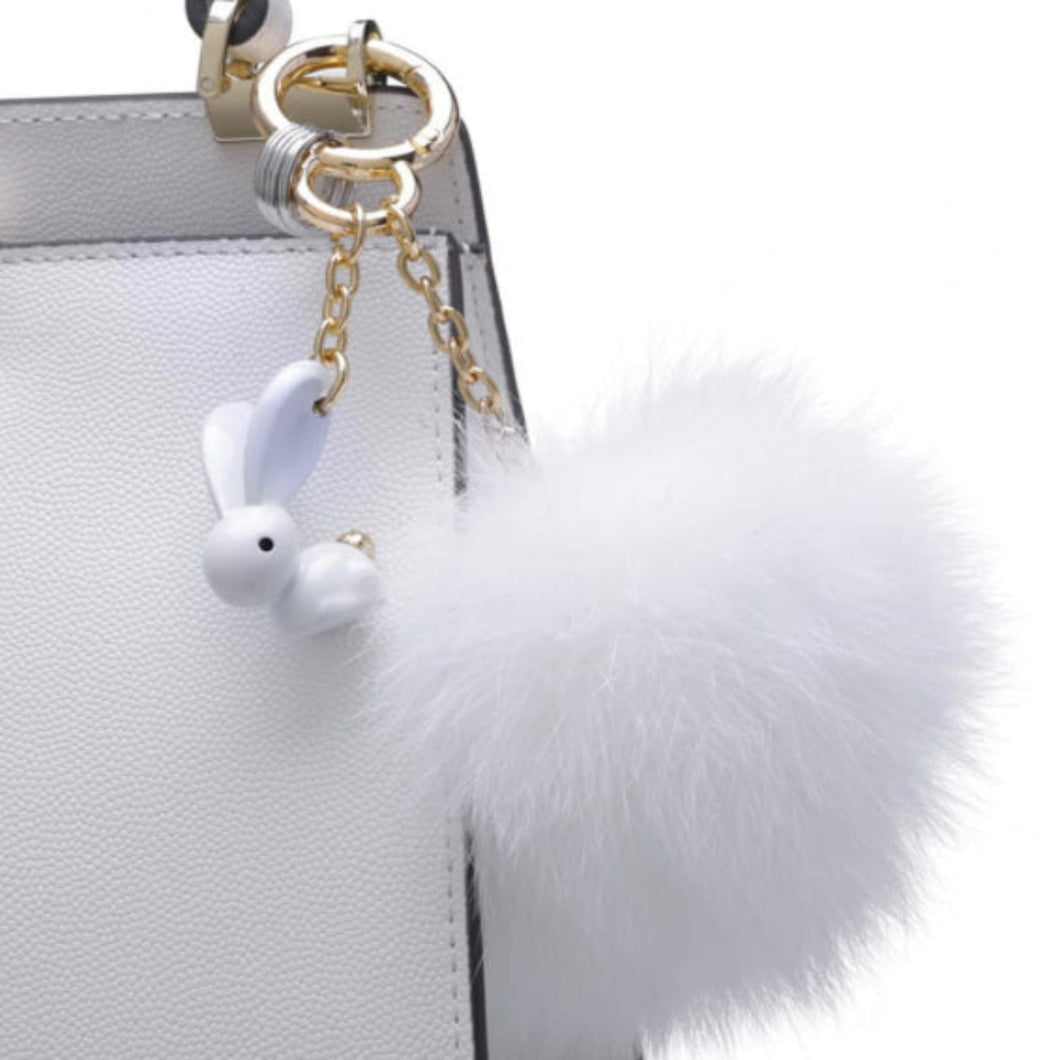 White Bunny Bag Charm