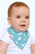 Load image into Gallery viewer, Teal Birds Dribble Bib
