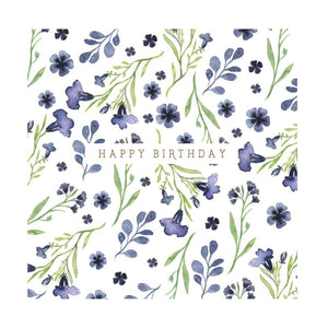 Blue Flower - Birthday Card