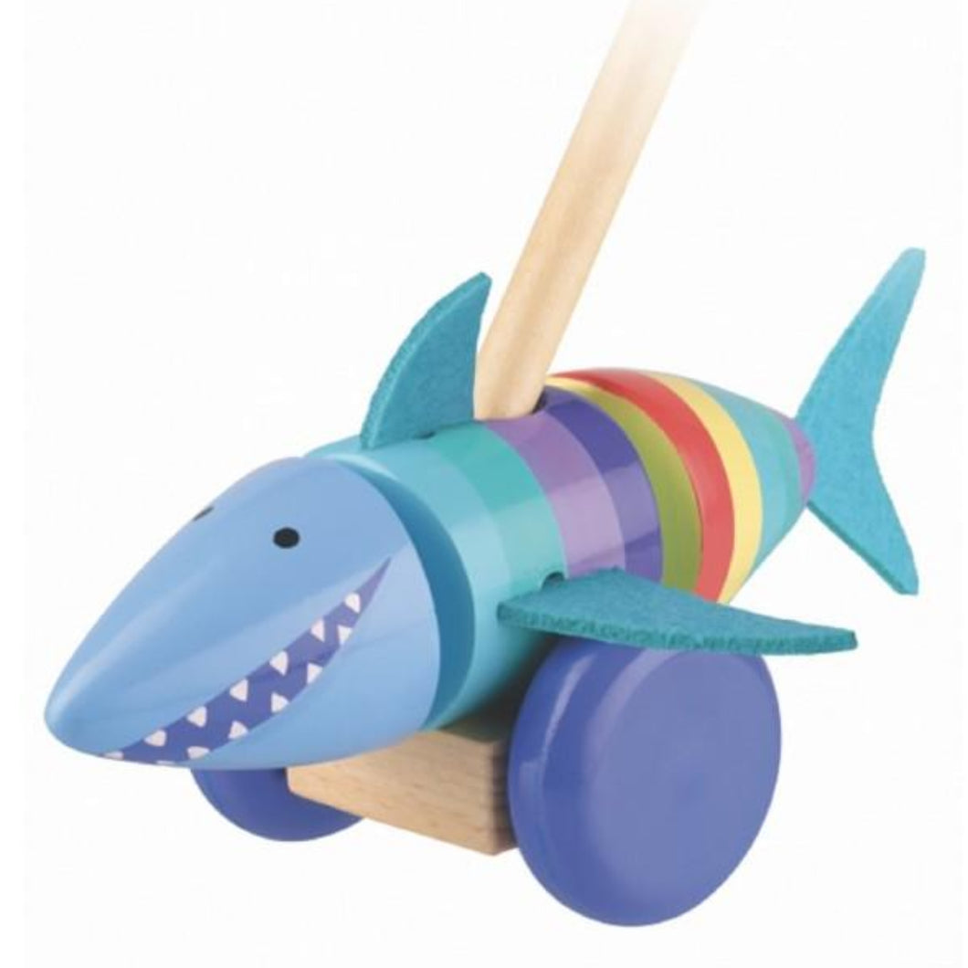 Wooden Push Along Shark Toy