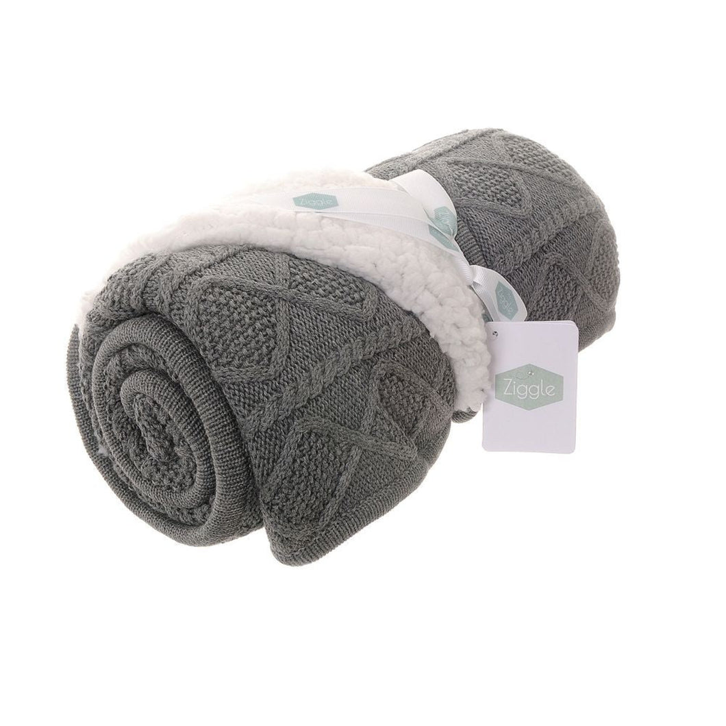Dark Grey Sherpa Fleece Baby Blanket